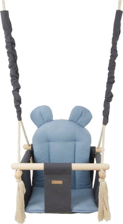 Viking Choice Babyschommel babyswing met oren max. 20 kg grijs lichtblauw