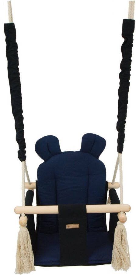 Viking Choice Babyschommel babyswing met oren max. 20 kg zwart marine