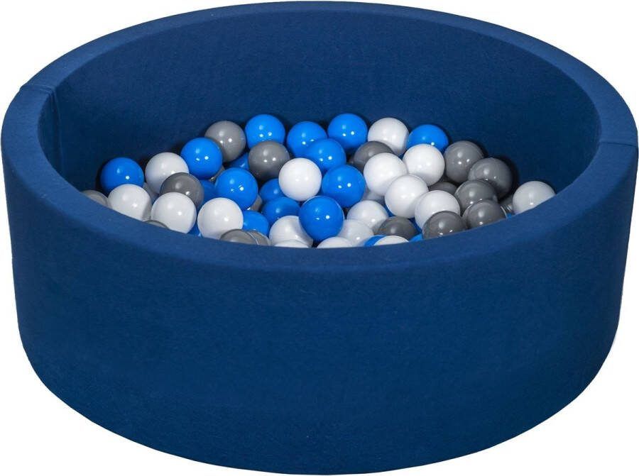 Viking Choice Ballenbad rond blauw 90x30 cm met 150 wit blauw en grijze ballen