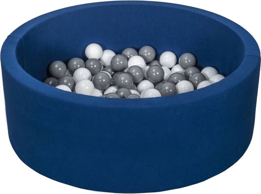 Viking Choice Ballenbad rond blauw 90x30 cm met 150 wit en grijze ballen