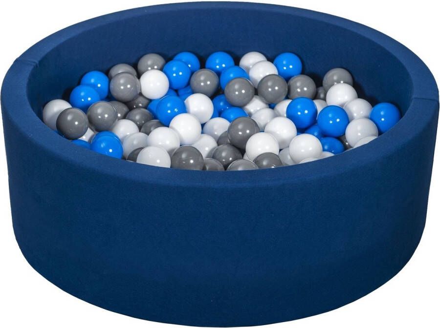 Viking Choice Ballenbad rond blauw 90x30 cm met 300 wit blauw en grijze ballen