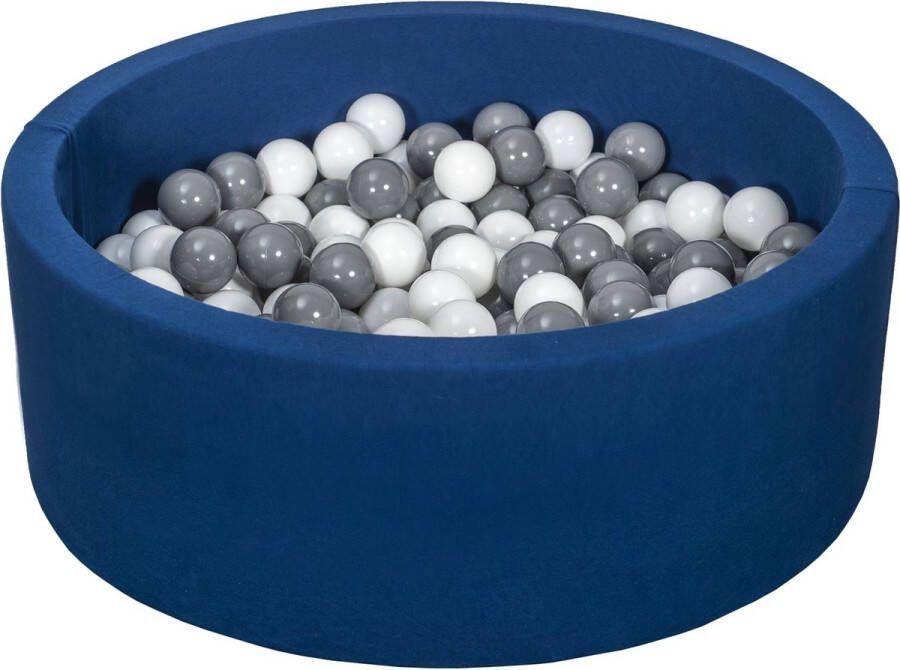 Viking Choice Ballenbad rond blauw 90x30 cm met 300 wit en grijze ballen