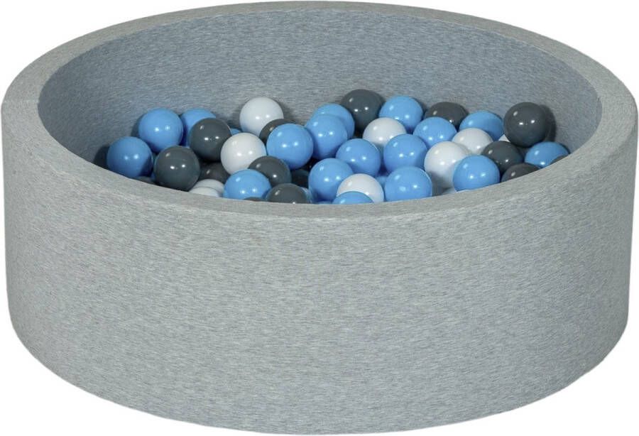 Viking Choice Ballenbad rond grijs 90x30 cm met 150 blauw grijs en witte ballen