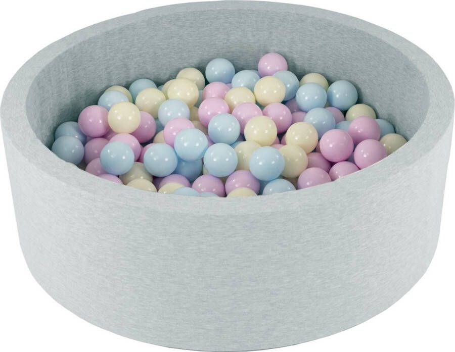 Viking Choice Ballenbad rond grijs 90x30 cm met 200 pastel ballen