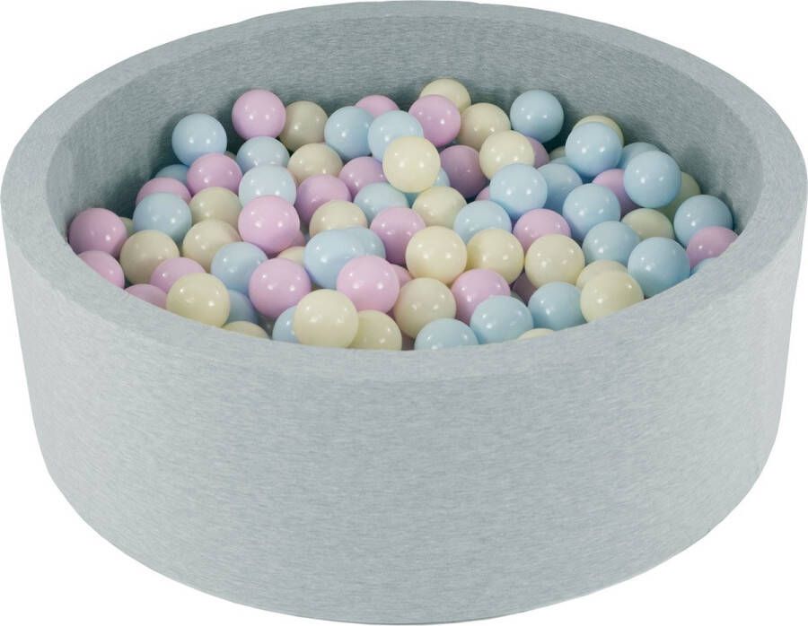 Viking Choice Ballenbad rond grijs 90x30 cm met 450 pastel ballen
