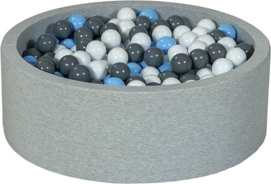 Viking Choice Ballenbad rond grijs 90x30 cm met 450 wit babyblauw en grijze ballen