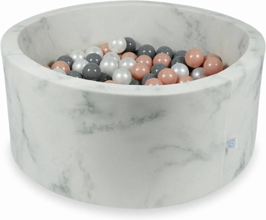 Viking Choice Ballenbad rond marmer 90x40 cm met 300 ballen grijs rose goud parelmoer