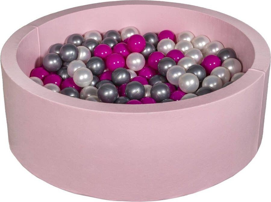 Viking Choice Ballenbad rond roze 90x30 cm met 200 parelmoeren roze en zilveren ballen