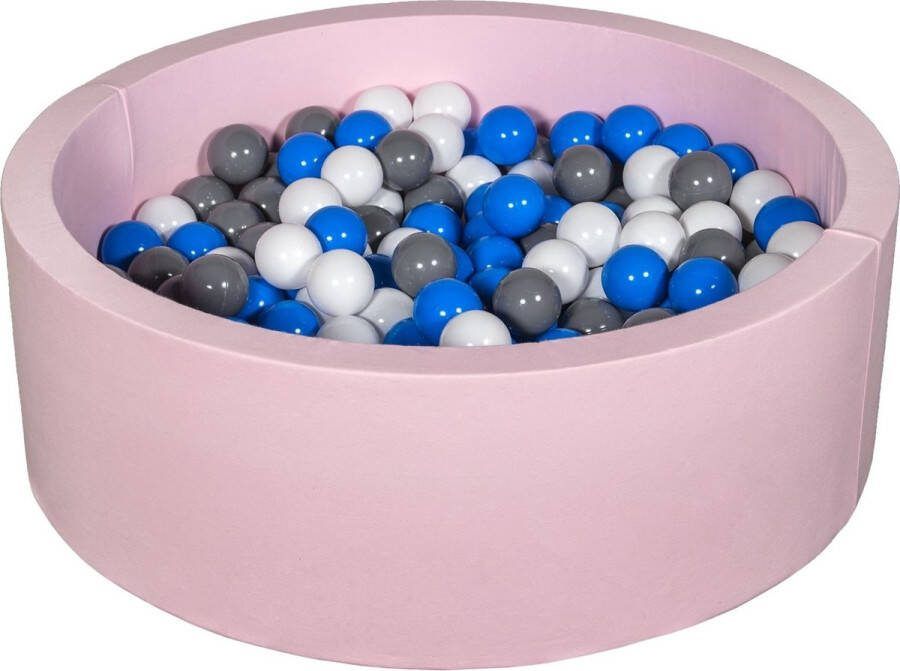 Viking Choice Ballenbad rond roze 90x30 cm met 200 wit blauw en grijze ballen