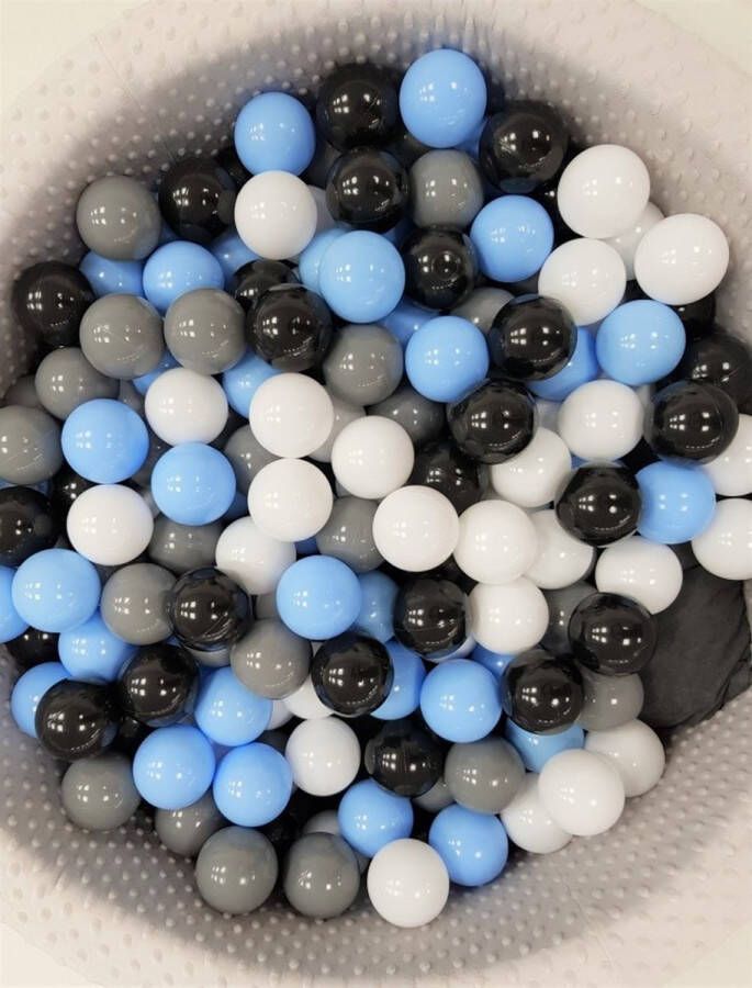 Viking Choice Ballenbak met 200 ballen grijs blauw zwart & wit 90 cm diameter