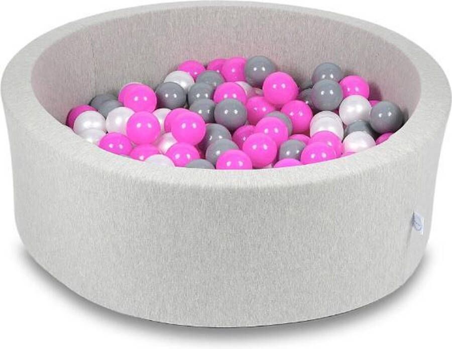 Viking Choice Ballenbak rond grijs 200 ballen 90 x 30 cm ballenbad roze 7 cm ballen