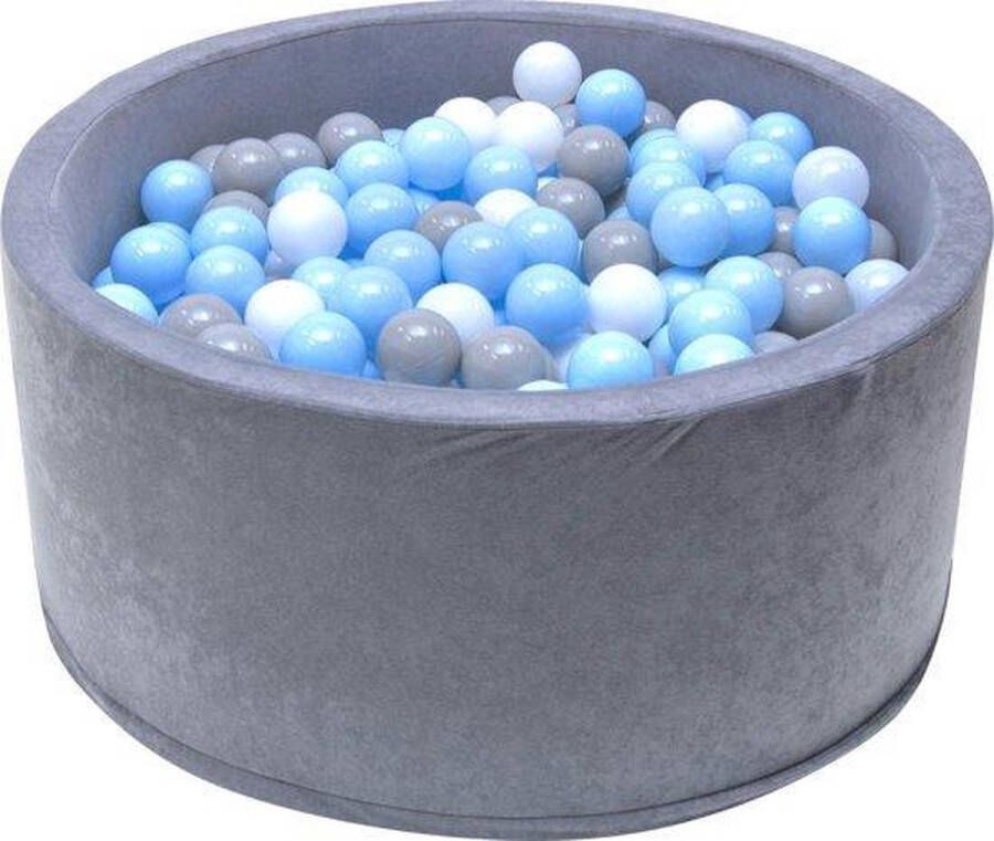 Viking Choice Ballenbak stevige grijze ballenbad 90 x 40 cm 400 ballen Ø 7 cm blauw wit grijs