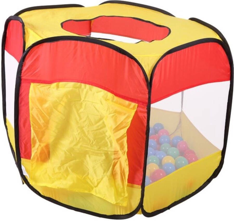 Viking Choice Ballenbak tent 90x90x70 cm met 100 ballenbak ballen rood geel