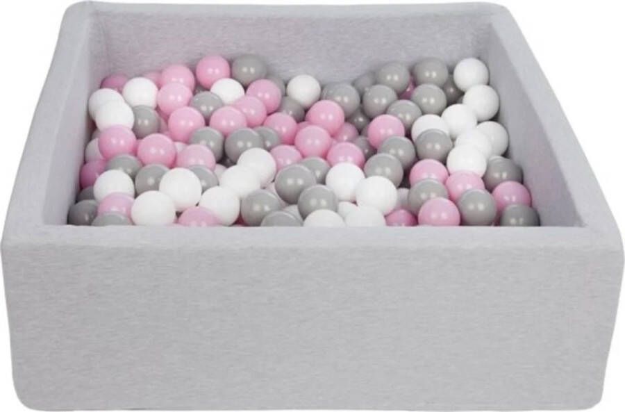 Viking Choice Ballenbak vierkant 90x90 cm met 300 ballen wit roze grijs