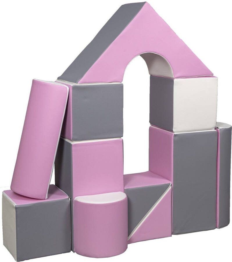 Viking Choice Bouwblokken XXL foam 11 stuks wit licht paars grijs