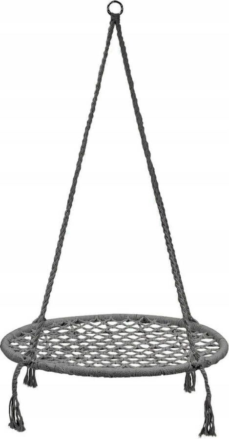 Viking Choice Hangstoel gevlochten 80 cm – Nestschommel van touw – Grijs