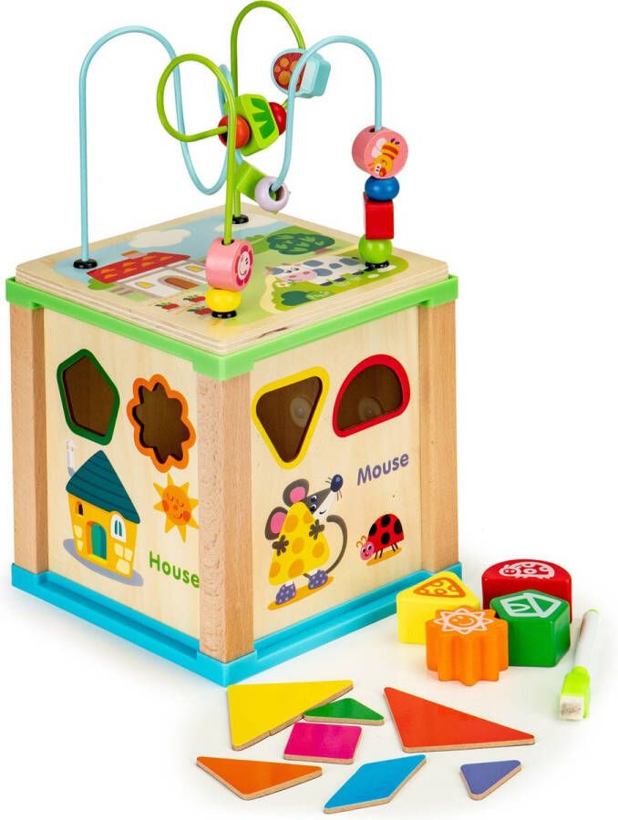 Viking Choice Houten educatieve kubus Educatief speelgoed 33 cm