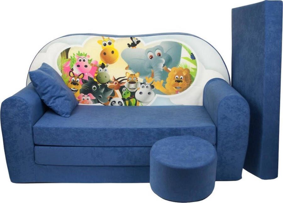 Viking Choice Kinder slaapbank set logeermatras sofa 170 x 100 x 8 slaapbank navy blauw Madagaskar