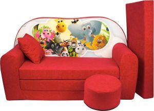 Viking Choice Kinder slaapbank set logeermatras sofa 170 x 100 x 8 slaapbank rood Madagaskar