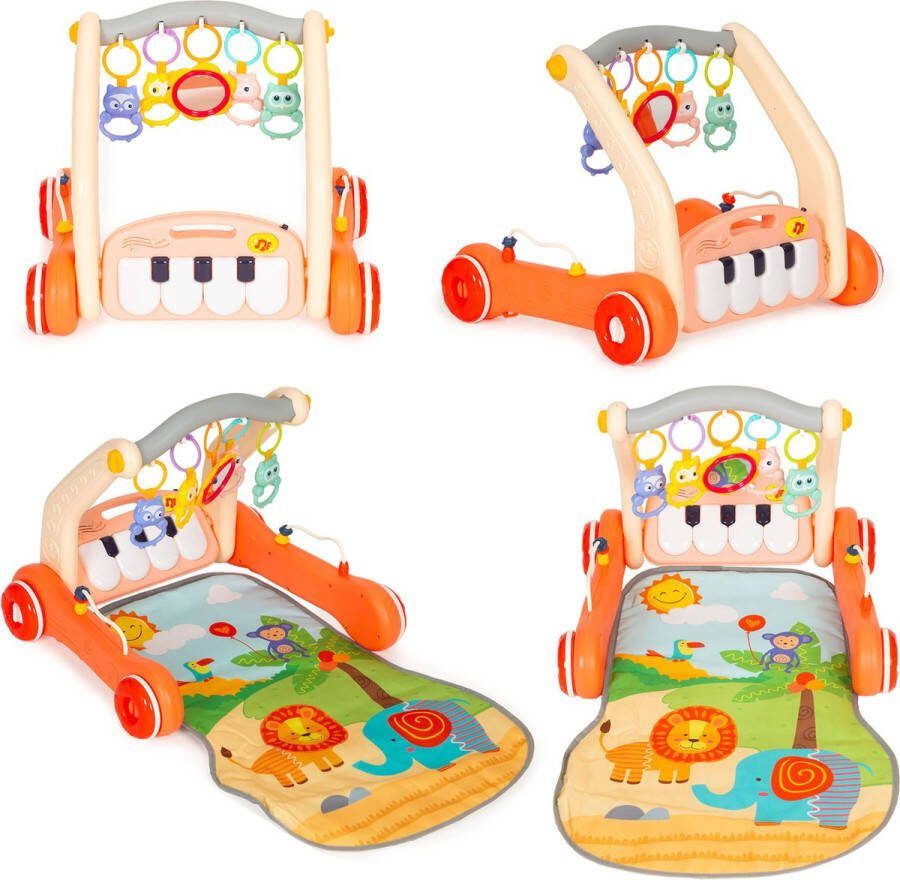 Viking Choice Loopwagen met speelkleed 72x46 cm oranje