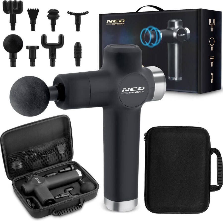 Viking Choice Massagepistool 8 verwisselbare opzetstukken zwart grijs