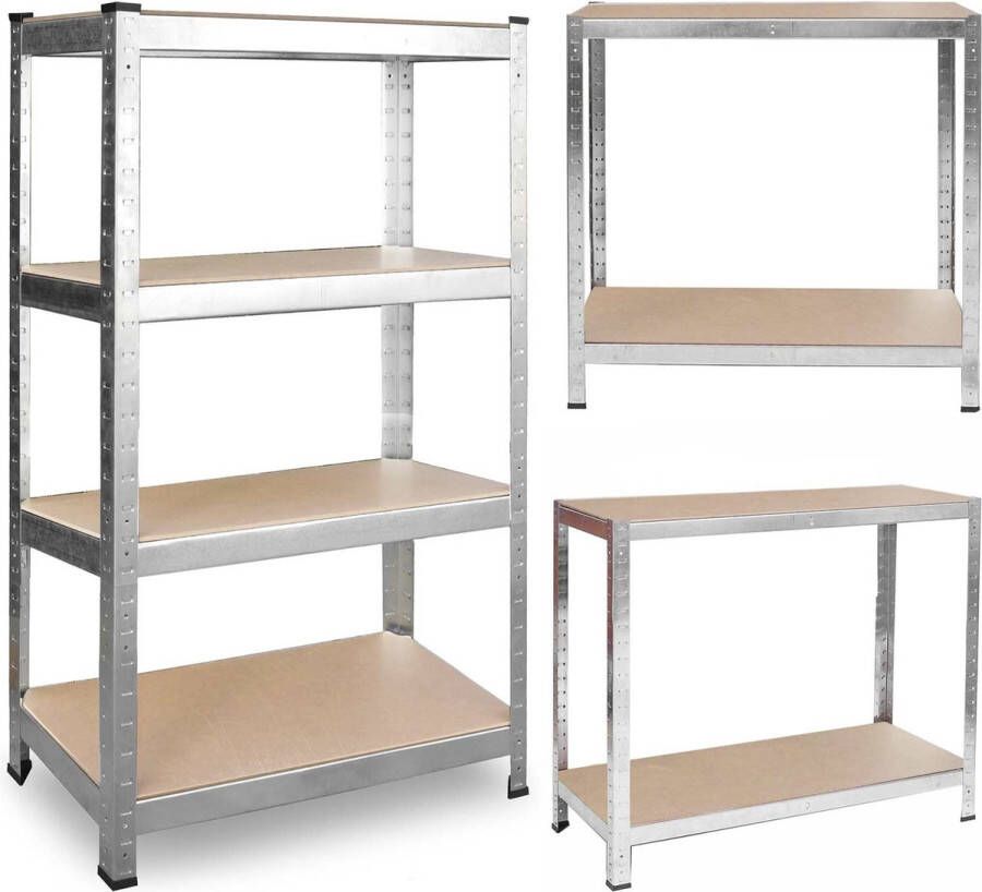 Viking Choice Metalen stellingkast 180x90x40cm grijs bruin