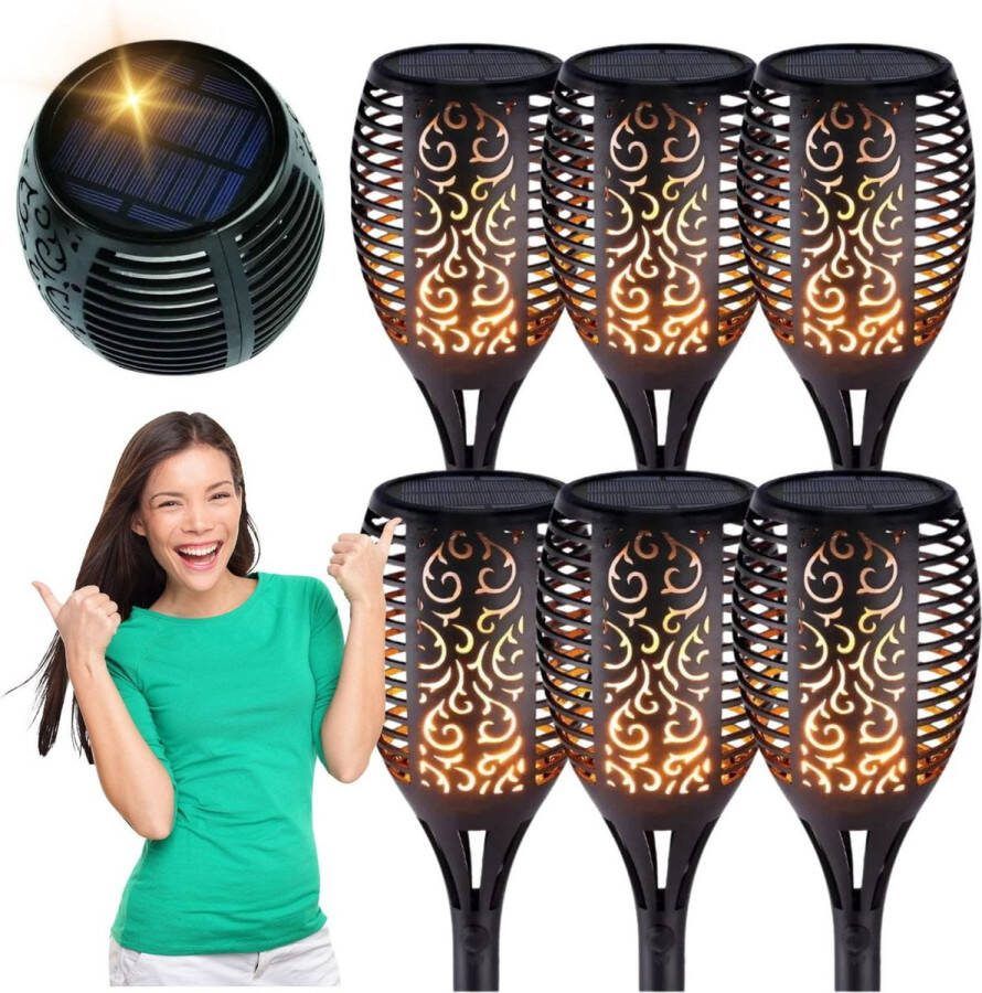 Viking Choice Solar tuinfakkel 53cm hoog zonne-energie IP65 bescherming
