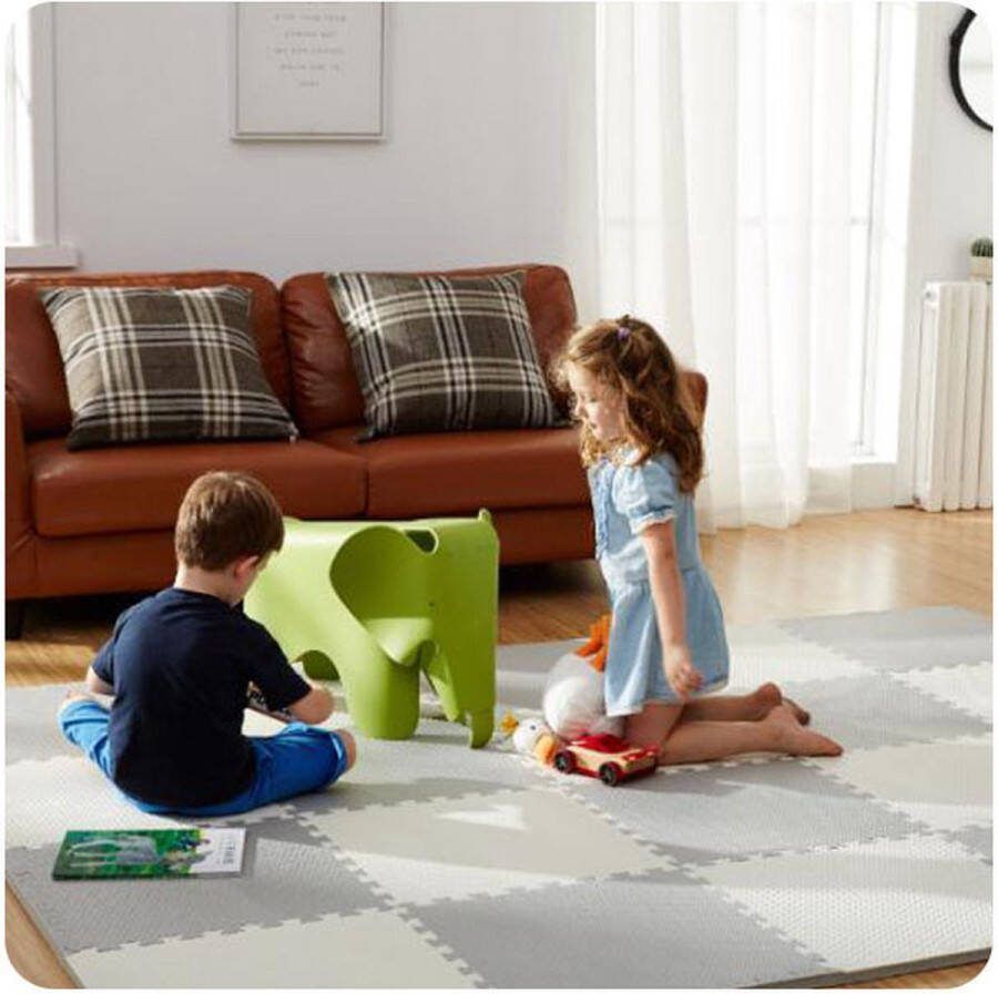 Viking Choice Speelmat Puzzelmat baby 180x180x1 cm wit grijs