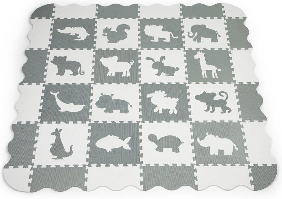 Viking Choice Speelmat puzzelmat dieren 154x154 cm grijs
