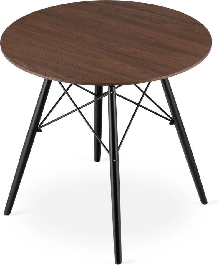 Viking Choice TODI Eettafel rond ø 80cm zwart onderstel essen tafelblad