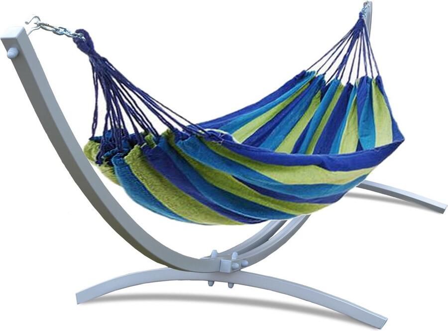 Viking Choice Hangmat met standaard 220x160cm tot 220 kg blauw groen