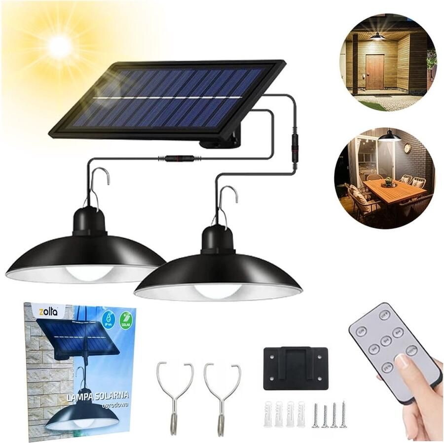 Viking Choice Solar tuinverlichting IP44 waterdicht 30.000 uur levensduur 2x 400lm lichtintensiteit