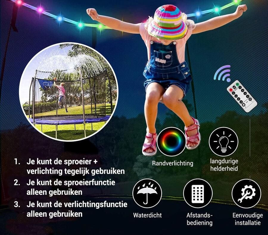 Viking Choice Trampoline sproeier verlichting net bevestiging Ø244cm