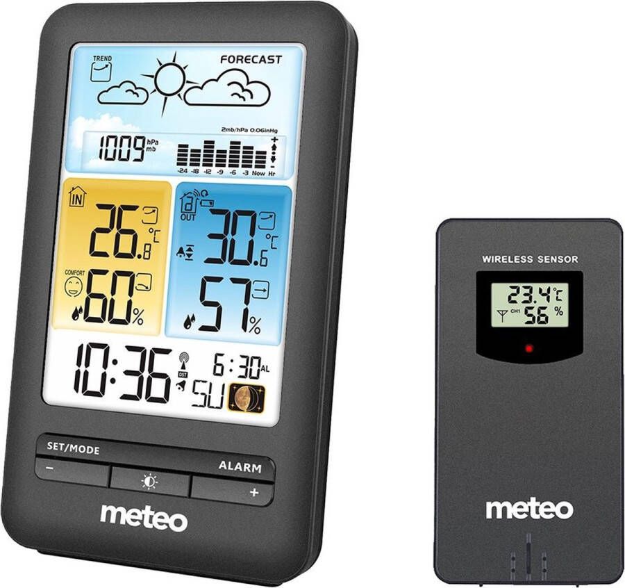 Viking Choice Weerstation METEO SP98 14 5x8 5x4 5 cm draadloos zwart