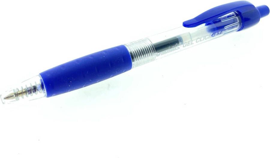 Viking Click Intrekbare Gelpennen Blauw met Grip 0.7mm- 12 stuks (beschermbolletje verwijderen)
