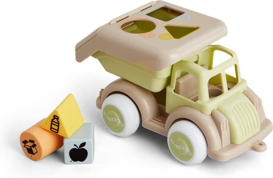 Viking Toys Ecoline Vuilniswagen Vormenstoof 4-Delige Speelset Speelgoed Gemaakt Van Suikerriet Geschikt Vanaf 1 Jaar