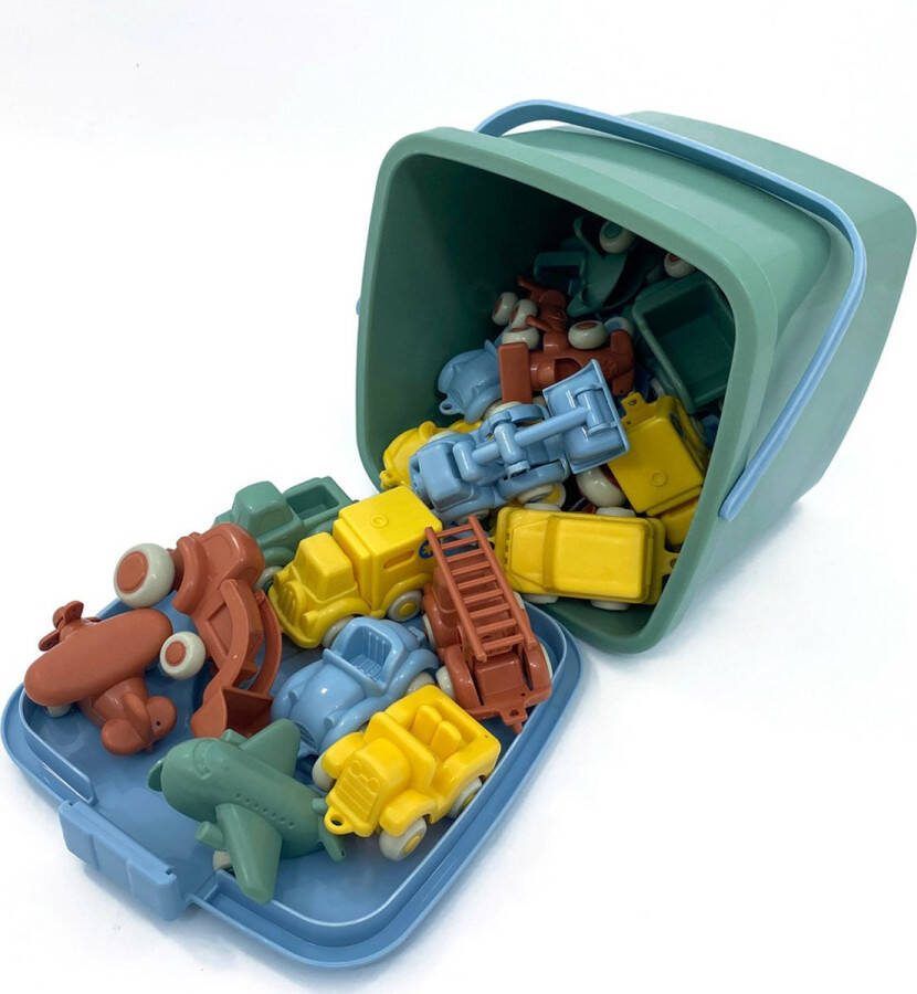Viking Toys RE:LINE Emmer Met 30 Voertuigen Gemaakt Van 100% Gerecycled Plastic Geschikt Vanaf 1 Jaar