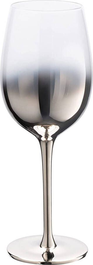 Vikko Décor Handgeblazen Wijnglas Ombre Zilver Set van 6