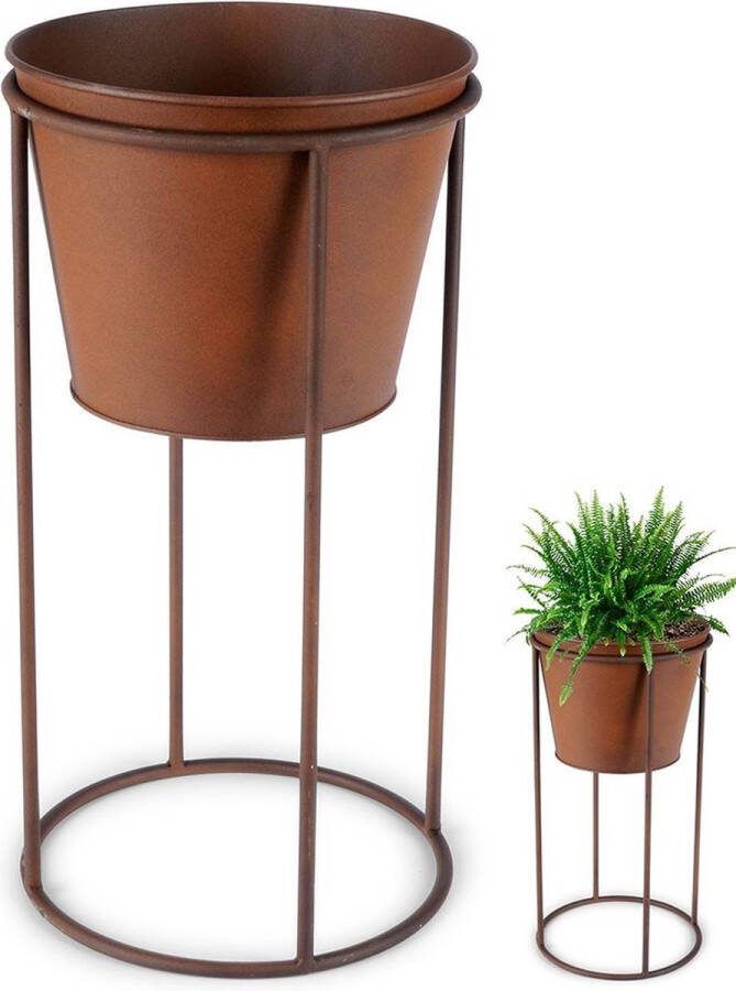 Vilde Bloempot Op Standaard Metaal 44 cm Plantenstandaard Plantenmand voor Planten Bloemen