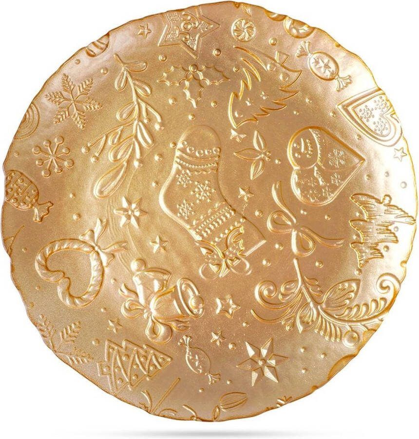 Vilde Dessertbord Glas Gouden 21 cm Taart Bordjes Bord Ontbijtbord Borden