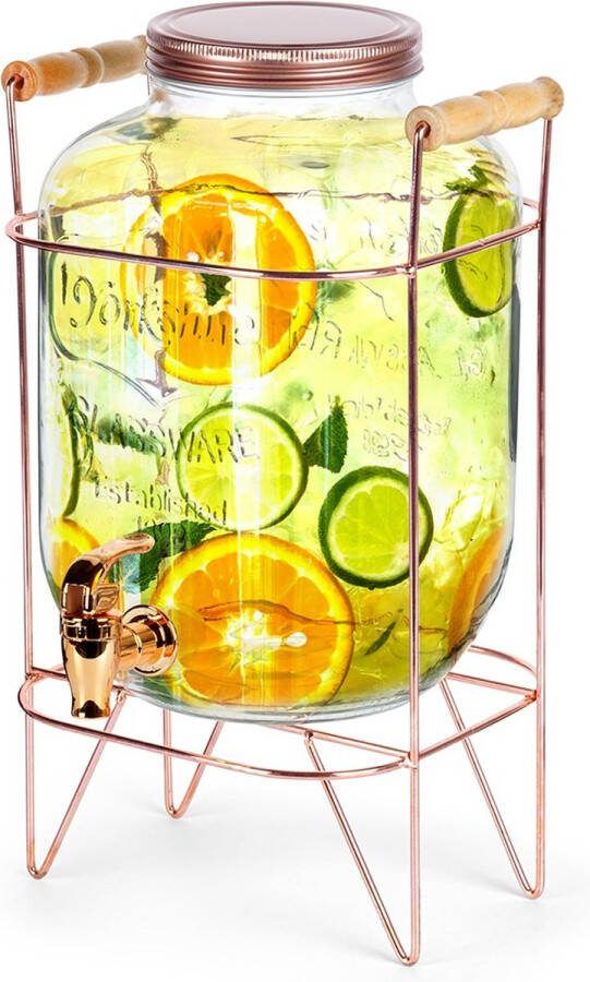 Vilde Drankdispenser met Kraan en Standaard Goud 5 l Kraantje Limonadetap Drank Dispenser Limonadedispenser Kan Karaffe