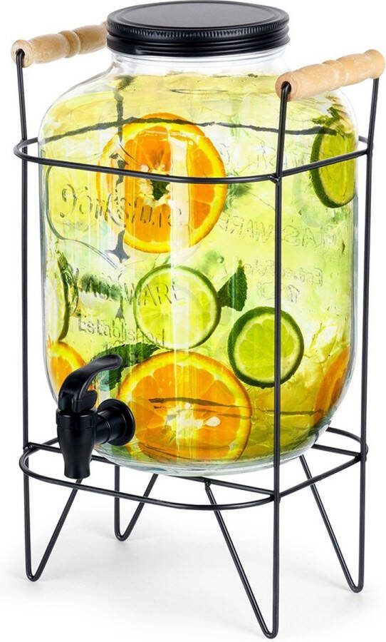 Vilde Drankdispenser met Kraan en Standaard Zwart 5 l Kraantje Limonadetap Drank Dispenser Limonadedispenser Kan Karaffe