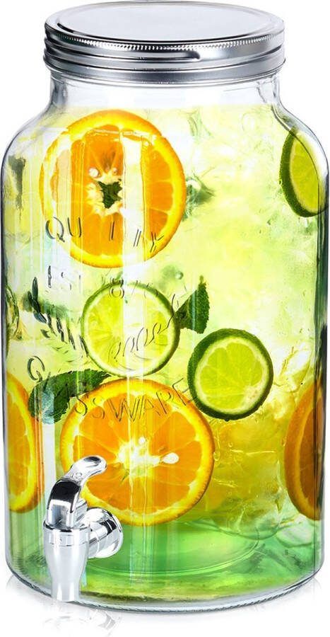 Vilde Drankdispenser met Kraan Glas 6 2 l Kraantje Limonadetap Drank Dispenser Limonadedispenser Kan Karaffe