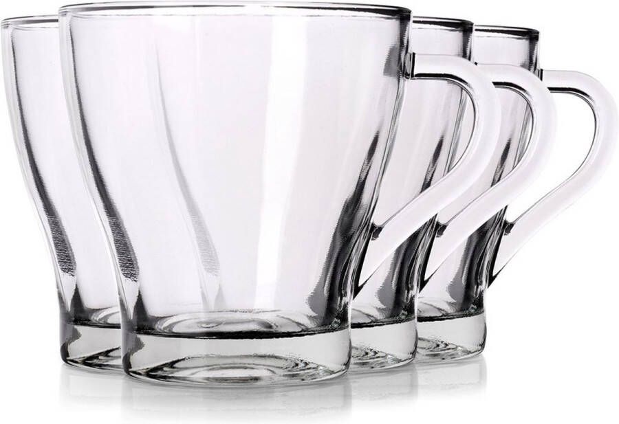 Vilde Drinkglazen voor Koffie en Thee 280 ml 4 stuks Waterglazen Glazen Limonadeglazen
