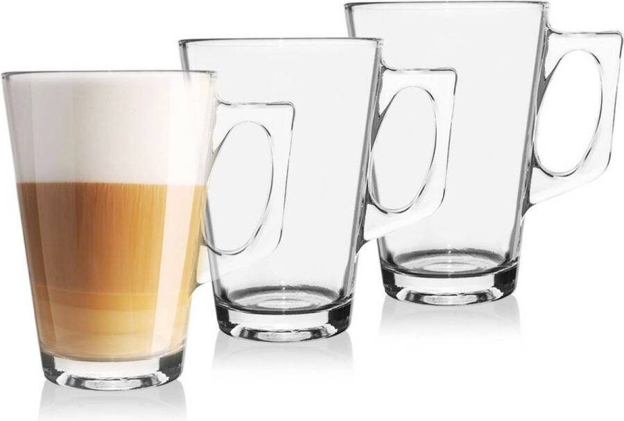 Vilde Drinkglazen voor Koffie Latte 240 ml 3 stuks Waterglazen Glazen Limonadeglazen