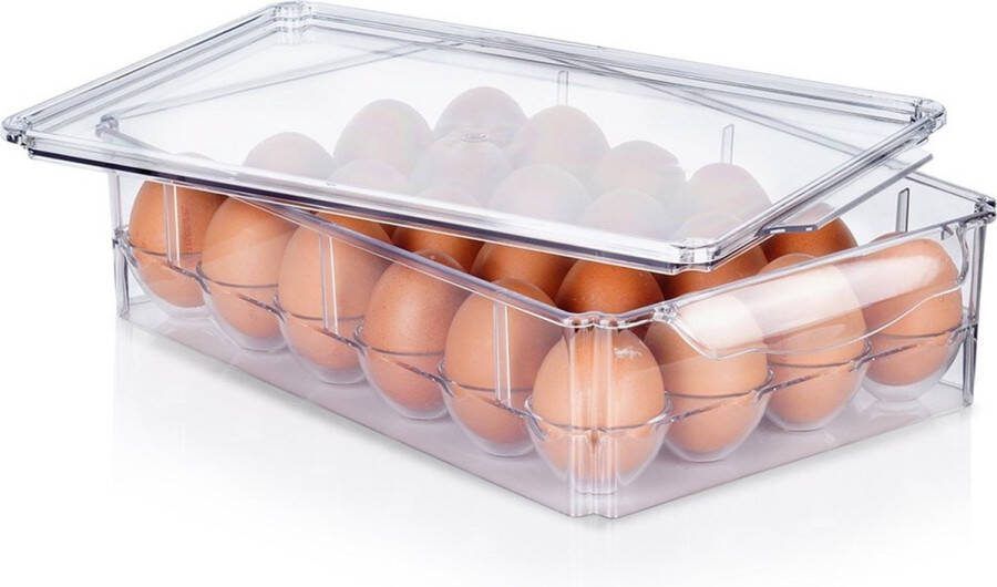 Vilde Eierdoos met Deksel voor 24 Eieren Eierbox Eierhouder voor Koelkas Organizer Eierrek