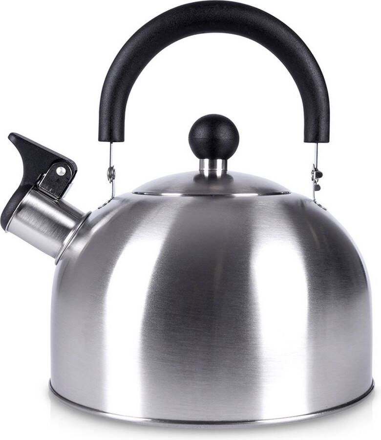 Vilde Fluitketel Edelstaal Zilver 2 5 l Waterketel met Fluitje Waterkoker