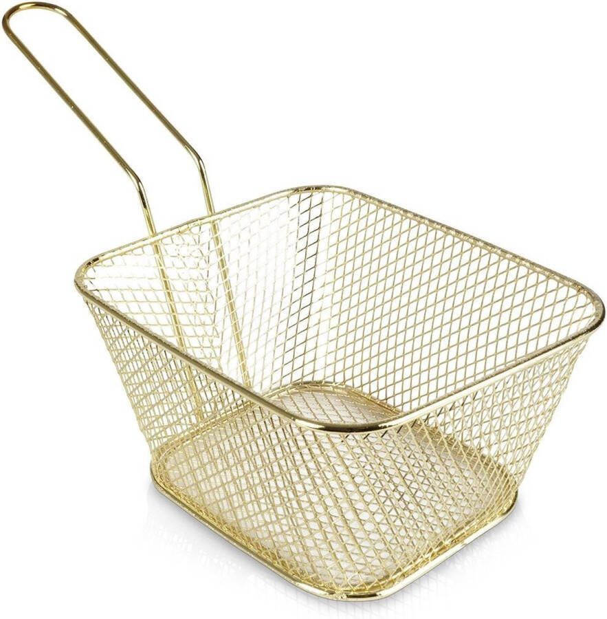 Vilde Frietmand Gouden 14x12x7 cm Serveermand Frietmandje voor Frietjes Patat Snack