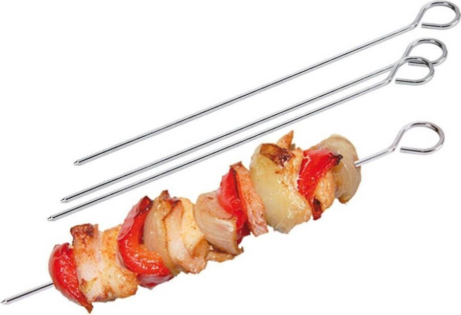 Vilde Grillspiesen Edelstaal 24 cm 4 stuks Barbecuespiezen Kebab Grill Bbq Barbecue Spiezen Sjasliekspiesen