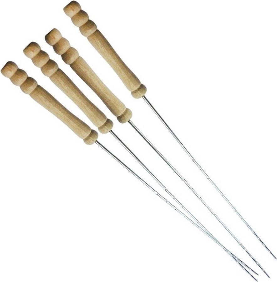 Vilde Grillspiesen Edelstaal 38 5 cm 4 stuks Barbecuespiezen Kebab Grill Bbq Barbecue Spiezen Sjasliekspiesen